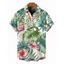 Chemise de vacances pour homme à imprimé floral tropical intégral, boutonnée - PLANT GREEN 5XL
