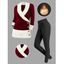 Winter Outfit Colorblock Mock Button Sweater and Fleece-Lined Leggings Set - Rouge Vineux S | US 4