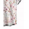 Vacation Couple Outfit Peach Blossom Print Ruched Dress and Shirt Set - Rose clair S | US 4