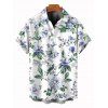 Couple Outfit for Vacation Floral Leaf Print Ruched Dress and Shirt Set - Blanc S | US 4