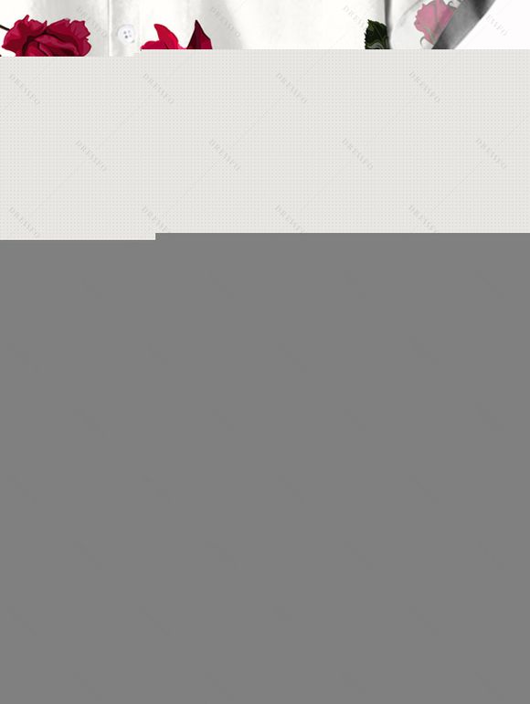 Chemise Décontractée Rose Imprimée Boutonnée à Manches Courtes pour Homme - Blanc 5XL