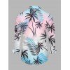Vacation Couple Outfit Ombre Coconut Tree Print Belt Dress and Shirt Set - Rose S | US 4