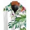 Chemise de vacances pour homme, imprimé floral et feuilles, boutonnée - Blanc 3XL