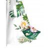 Robe de vacances à imprimé floral et feuilles, décolleté cache-cœur en V et ceinture - Blanc XXL | US 14