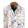 Chemise de vacances pour homme, chemise boutonnée à imprimé floral coloré - Blanc 3XL