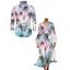 Vacation Couple Outfit Ombre Coconut Tree Print Belt Dress and Shirt Set - Rose S | US 4