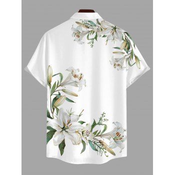 Vacation Couple Outfit Lily Floral Leaf Print Spaghetti Strap Dress and Shirt Set