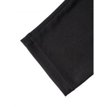 Winter Outfit Solid Color Buckle Crossover Top and Grommet Leggings Set