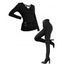 Winter Outfit Solid Color Buckle Crossover Top and Grommet Leggings Set - Noir S | US 4