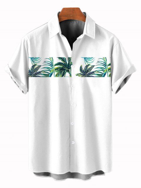 Chemise de vacances pour homme, imprimée cocotier, à boutons