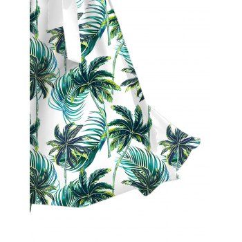 Vacation Dress for Beach Allover Coconut Tree Print Belt Dress