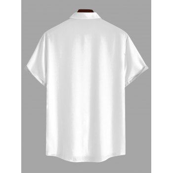 Vacation Couple Outfit Floral Coconut Tree Print Ruched Dress and Shirt Set