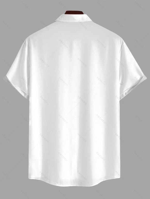 Chemise de vacances pour homme, imprimé cocotier, dégradé de couleurs, à boutons - Rose Vif 5XL