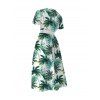 Robe de vacances pour la plage, robe à ceinture imprimée de cocotiers - Vert profond L | US 8-10