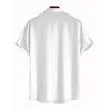 Chemise de vacances pour homme, imprimée cocotier, à boutons - Blanc 5XL