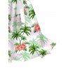 Robe de vacances à ceinture imprimée de fleurs et de cocotiers - Vert clair L | US 8-10