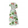Robe de vacances à ceinture imprimée de fleurs et de cocotiers - Vert clair L | US 8-10