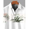 Chemise de vacances pour homme, imprimé floral et cocotier, à boutons - Vert clair 5XL