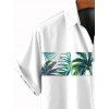 Vacation Couple Outfit for Beach Coconut Tree Print Belt Dress and Shirt Set - Blanc S | US 4