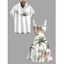 Vacation Couple Outfit Floral Coconut Tree Print Ruched Dress and Shirt Set - Vert clair S | US 4
