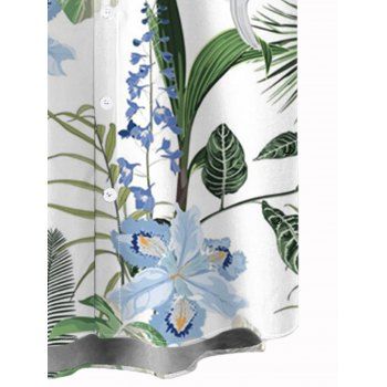 Vacation Couple Outfit Lavender Floral Leaf Print and Shirt Set