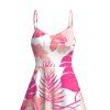 Robe de vacances imprimée de fleurs et de feuilles, robe midi asymétrique - Rose XXL | US 14
