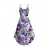 Robe de vacances à imprimé floral et feuilles, asymétrique - Pourpre XXL | US 14