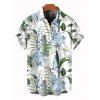 Chemise de vacances pour homme, imprimé floral lavande, boutonnée - Blanc 5XL