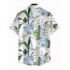 Vacation Couple Outfit Lavender Floral Leaf Print and Shirt Set - Blanc S | US 4