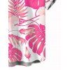 Vacation Couple Outfit Allover Floral Leaf Print High Low Midi Dress and Shirt Set - Rose S | US 4