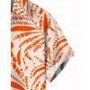 Chemise de vacances pour homme, imprimé géométrique cocotier, boutonnée - Orange 5XL
