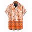 Chemise de vacances pour homme, imprimé géométrique cocotier, boutonnée - Orange 5XL