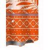 Chemise de vacances pour homme, imprimé géométrique cocotier, boutonnée - Orange 5XL