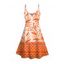 Robe de vacances à imprimé géométrique cocotier et bretelles spaghetti - Orange XXXXXL | US 20