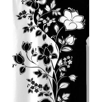 Men's Vacation Shirt Flower Leaf Print Contrast Color Button Up Shirt