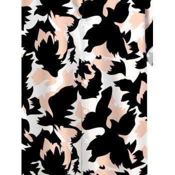 Men's Vacation Shirt Colorblock Printed Button Up Shirt