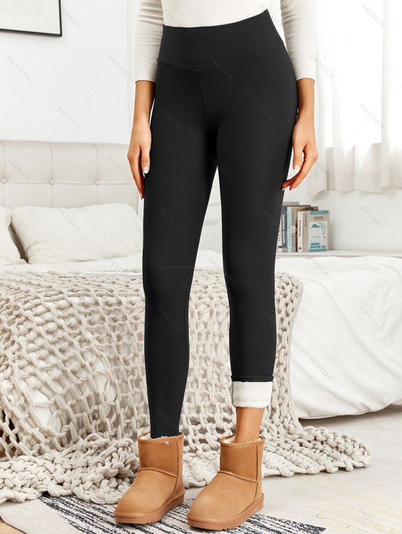 Daily Outfit Colorblock Striped Print Sweater Fleece-Lined Leggings and Boots Set - Rouge Vineux S | US 4