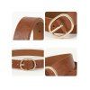 Ceinture en similicuir avec anneau ovale et ceinture large ajustable - Brun 
