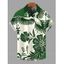 Chemise de vacances pour homme, imprimé fleurs et feuilles, colorblock, boutonnée - PLANT GREEN L