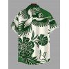 Chemise de vacances pour homme, imprimé fleurs et feuilles, colorblock, boutonnée - PLANT GREEN L
