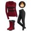 Daily Outfit Colorblock Striped Print Sweater Fleece-Lined Leggings and Boots Set - Rouge Vineux S | US 4