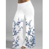 Pantalon large de vacances à imprimé papillons et fleurs de pêcher - Blanc XL | US 12