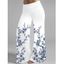 Pantalon large de vacances à imprimé papillons et fleurs de pêcher - Blanc XL | US 12