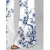 Pantalon large de vacances à imprimé papillons et fleurs de pêcher - Blanc XL | US 12