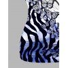 Débardeur de vacances imprimé papillon ombré froncé - Bleu profond M | US 6