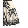 Vacation Outfit Colorblock Coconut Tree Print Dress and Shirt Drawstring Shorts Set - Noir S | US 4