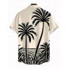 Vacation Outfit Colorblock Coconut Tree Print Dress and Shirt Drawstring Shorts Set - Noir S | US 4