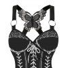 Spring Outfit Lace Up Bowknot 3D Print Butterfly Lace Tank Top and Leggings Set - Noir S | US 4