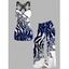 Vacation Outfit Butterfly Printed Ombre Tank Top and Wide Leg Pants Set - Bleu profond S | US 4