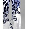 Vacation Outfit Butterfly Printed Ombre Tank Top and Wide Leg Pants Set - Bleu profond S | US 4